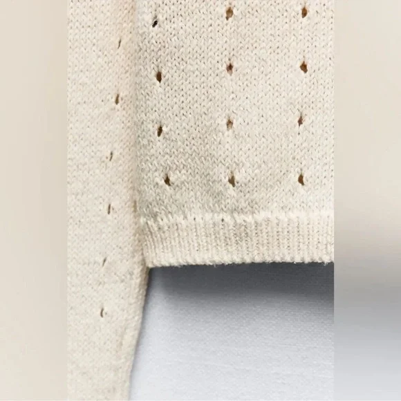 ZARA PEARL KNIT CARDIGAN SIZE M NWT - Picture 5 of 7